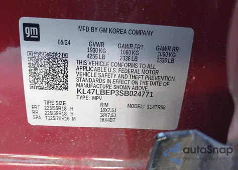 2025 Buick Envista Sport Touring Fwd from USA, damaged, VIN KL47LBEP3SB024771